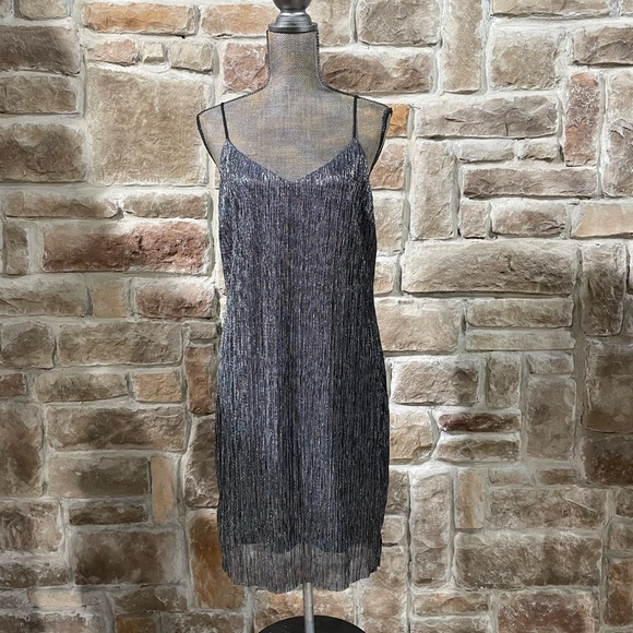 Bar III Sheer Metallic Slip Dress. Shortened. Size XL - Picture 2 of 6